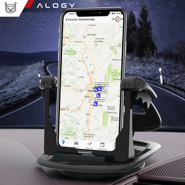 Držák telefonu GPS do auta Kokpit Palubní deska auta Auta otočná o 360 stupňů pro 6,5" Alogy Phone černá