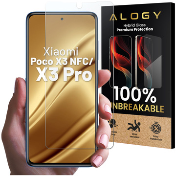 Hybridní sklo pro Xiaomi Poco X3 NFC / X3 Pro Screen Alogy Flexi Glass 9H Case Friendly Flat Screen Cover