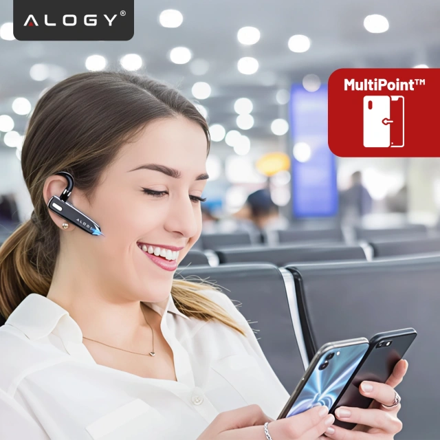 Kabelloses Headset für Bluetooth 4.0-Anrufe, Auto-Headset mit Display V8 Schwarz