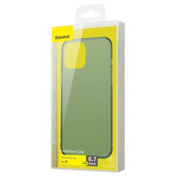 Baseus Frosted Glass Case Starre Hülle mit flexiblem Rahmen für iPhone 12 Pro Max Dunkelgrün (WIAPIPH67N-WS06)