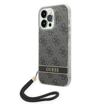 Etui Guess GUOHCP14XH4STK iPhone 14 Pro Max 6,7" černé/černé pevné pouzdro 4G Print Strap