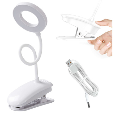 Настільна лампа Alogy Desk LED Ring Lamp з настільним затискачем бездротова гнучка Біла
