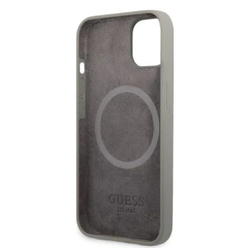 Etui Guess GUHMP13MSPLG до Apple iPhone 13 6,1" szary/сірий жорсткий чохол Silicone Logo Plate MagSafe