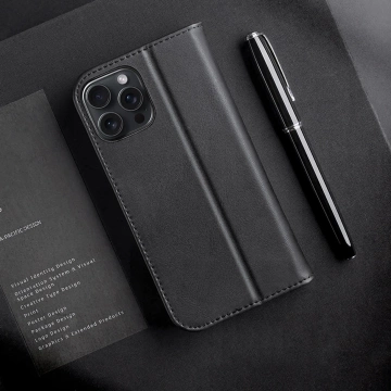 Шкіряний чохол Dux Ducis Hivo з RFID для iPhone 16 Pro Max чорного кольору