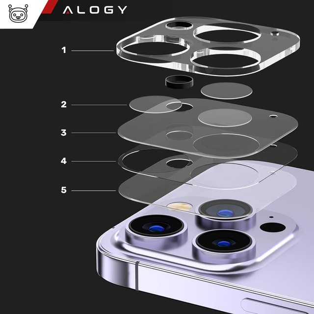 2x Скло об’єктива камери для iPhone 15 Pro / 15 Pro Max Alogy lens clear transparent