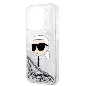 Etui Karl Lagerfeld KLHCP14LLNKHCH na iPhone 14 Pro 6,1" pevný obal Glitter Karl Head