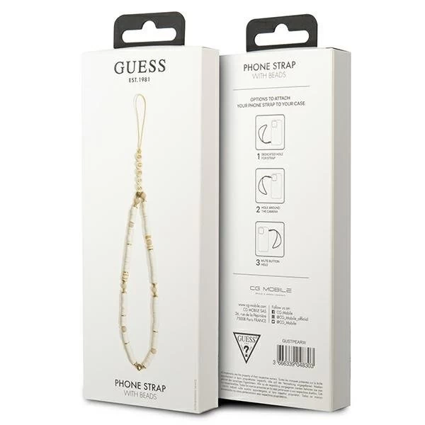 Кулон Guess GUSTPEARW Phone Strap білий Heishi Beads
