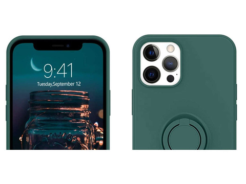 Silikónový obal Ring Ultra Slim Alogy pre iPhone 12/12 Pro 6.1 Green Glass