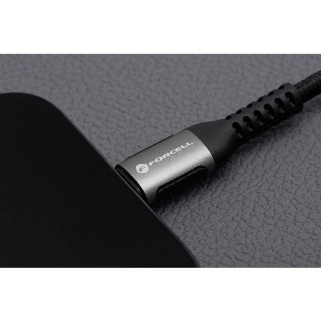 Кабель USB-C 27 Вт 2 м Forcell Lightning PD нейлоновий для ноутбуків, ПК, смартфонів