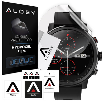 2x Alogy Hydrogel Hydrogélová ochranná fólia pre inteligentné hodinky pre Xiaomi Amazfit Stratos