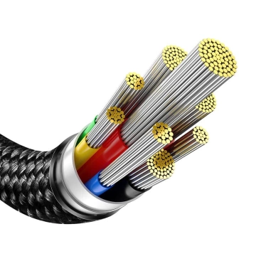 Kabel Baseus Tungsten Gold USB-C na USB-C 100W USB 1,5 m (černý)