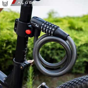 Bike lock, bike lock, strong cable, 120 cm, Alogy bike lock, code, key, black