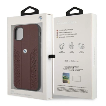 Etui BMW BMHCN61RSPPR do Apple iPhone 11/ Xr pevné puzdro kožené zakrivené perforované