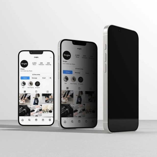 Sklo pro iPhone 16e Ringke Easy Slide, sada 2 ks, ochrana soukromí