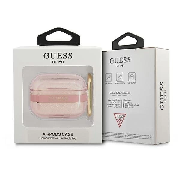 Guess GUAPHHTSP AirPods Pro Cover Pink / Pink Strap Collection