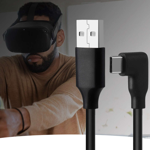 Kábel pre VR okuliare Alogy USB to USB Type-C 5m kábel pre Oculus Link Quest 1 2 Black