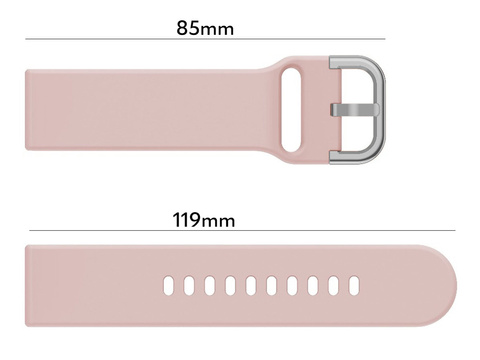 Rubber Alogy Softband Universal-Sportarmband für Smartwatch 22 mm Rosa