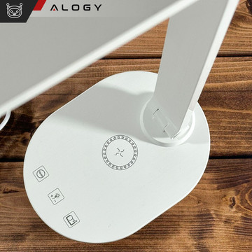 LED stolová nočná lampa s QI 15W USB indukčnou nabíjačkou na čítací stôl Časový spínač Alogy Desk White