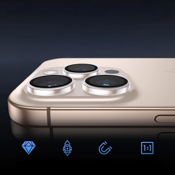 Hybridní sklo na fotoaparát pro Apple iPhone 16 Pro Lens Protector 3mk Sada 4ks