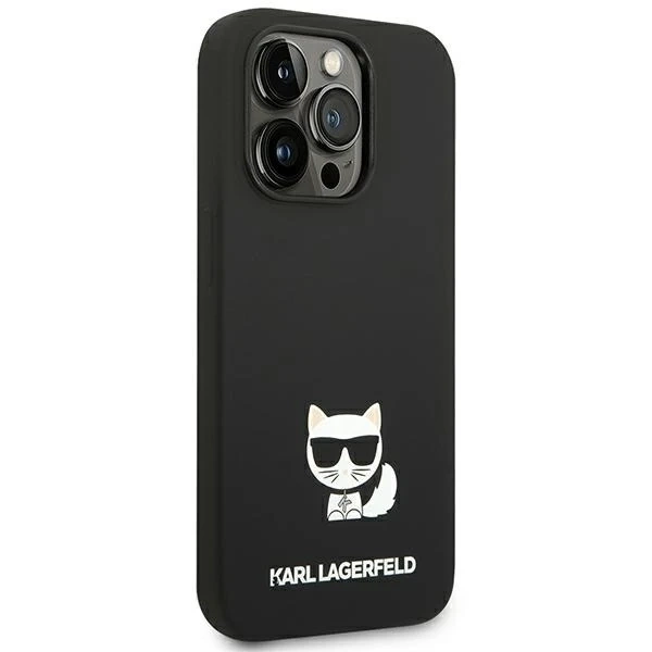 Karl Lagerfeld KLHCP14LSLCTBK ochranné pouzdro na telefon Apple iPhone 14 Pro 6.1" hardcase černo/černé silikonové tělo Choupette