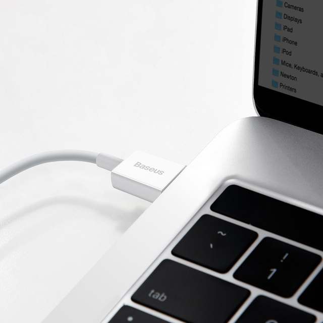 1m kábel Baseus Superior USB na USB-C typ C 66W biely kábel