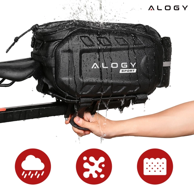 Bicycle bag pannier 2.5L bike holder handlebar frame bag case cover 23.6x10.5x10cm (S) Alogy Sport black