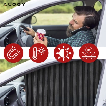 Kryt Magnetická roletka na predné bočné okná na ochranu auta pred slnkom UV ochrana Čierna [2 ks]