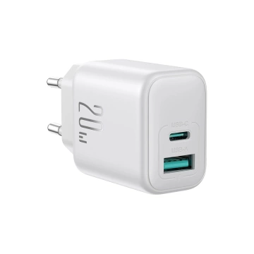 Sieťová nabíjačka Joyroom USB-C / USB-A 20 W PD / QC 3.0 – biela