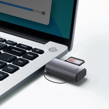 Baseus Lite Series adapter SD / TF USB card reader grey (WKQX060013)