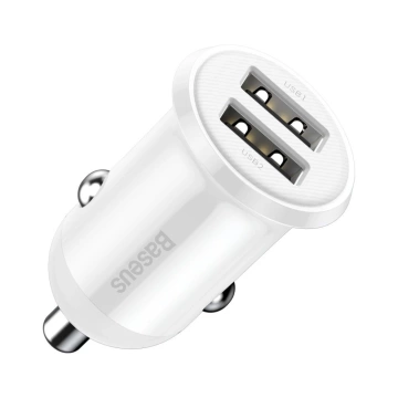 Baseus Grain Pro nabíjačka do auta 2x USB 4,8 A biela (CCALLP-02)