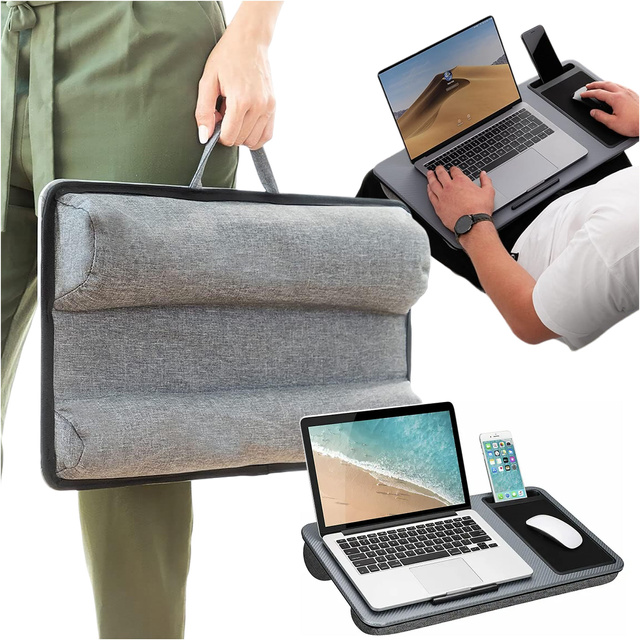 Laptop-Tischständer, Telefonhalter, Mauspad für Bett, tragbarer Alogy-Schreibtisch mit Kissen