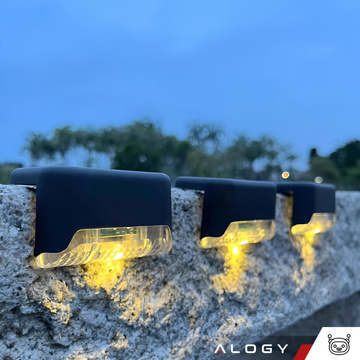 LED solar garden lamp, set x8, for terrace, balcony, stairs, balustrade, with dusk sensor, AAA battery, black