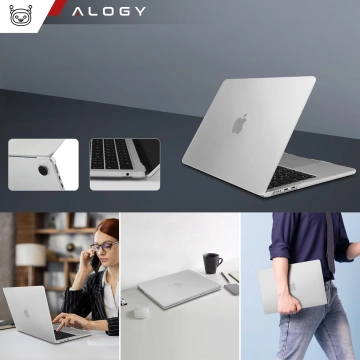 Захисний чохол для Apple Macbook Air 15 M2/M3/M4 2023/2024/2025 Alogy AirGuard™ Flexible Case матовий прозорий білий