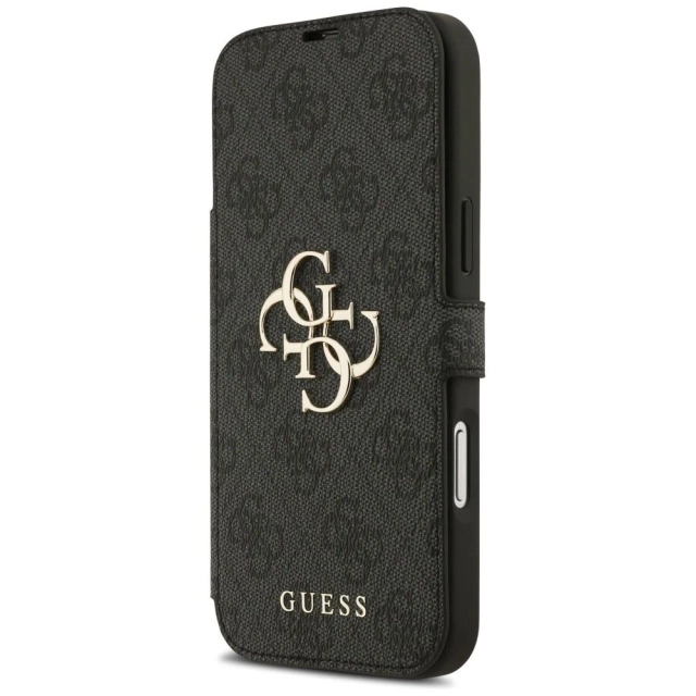Etui Guess Book 4G Metal Logo do iPhone 17 Pro Max Czarny