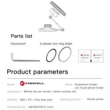 Magnetický držák do auta Forcell IronSecure MagSafe Metal