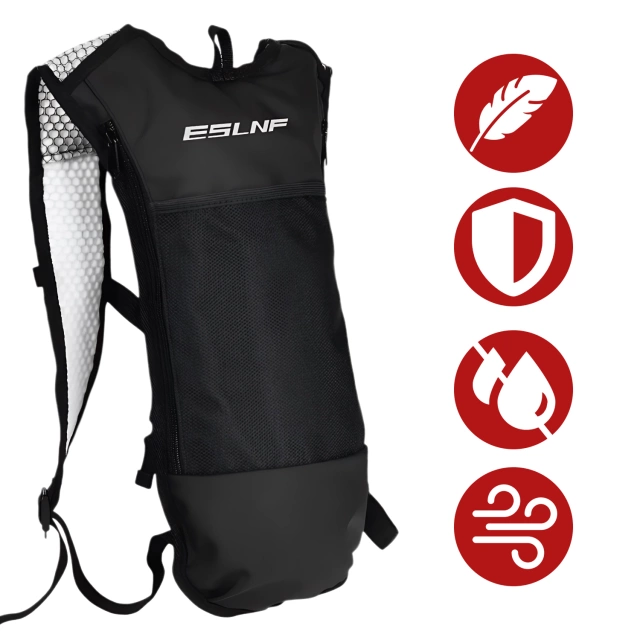 Bicycle backpack for back bag with 2L water bladder container for cyclists, cycling, running, Black