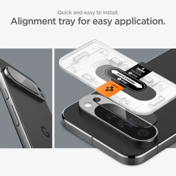 Kameraabdeckung aus gehärtetem Glas Spigen Optik.Tr „EZ Fit“ Kameraschutz 2er-Pack Google Pixel 9 Pro Kristallklar