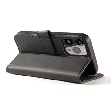 Magnet Phone Case für iPhone 13 elegante Hülle mit Flipcover und Standfunktion schwarz