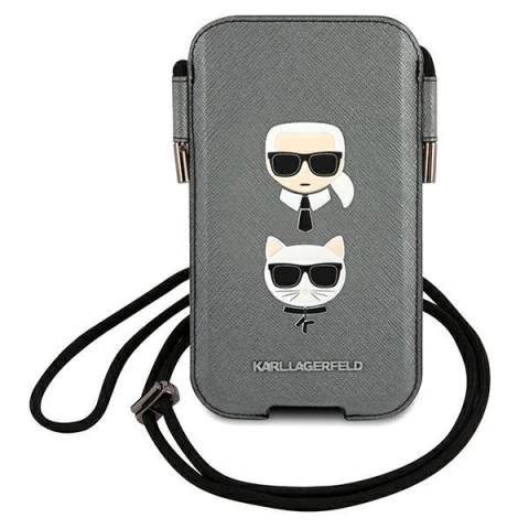 Karl Lagerfeld Handbag KLHCP12MOPHKCG 6.1" grey/grey hardcase Saffiano Ikonik Karl