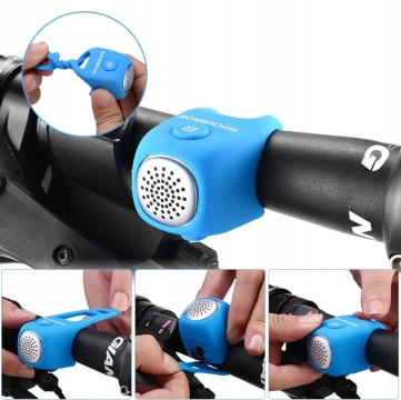 Elektronický zvonček na bicykel Rockbros CB1709BU - modrý