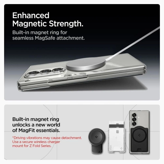 Etui do Galaxy Z Fold 7 Spigen AirSkin Mag MagSafe Clear/White