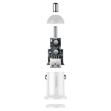 Baseus Grain Pro nabíjačka do auta 2x USB 4,8 A biela (CCALLP-02)