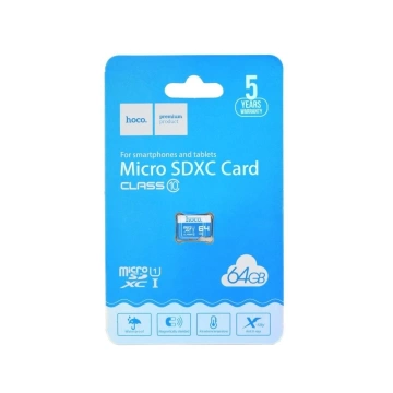 Карта пам'яті HOCO MicroSD 64 ГБ Клас 10 Швидке читання 95 МБ/с