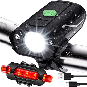 Bike Light Front Rear LED Front Rear Bike Light Lighting Waterproof IPX4 USB Bike Light Kit Alogy