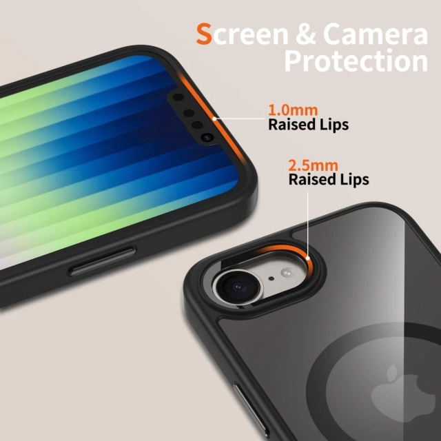 Etui für iPhone 16e Tech-Protect MagMat MagSafe Schwarz/Klar