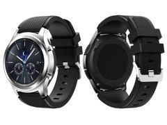 Rubber Sport Strap for Samsung Gear S3 / Watch 46mm Carbon Black (22mm)