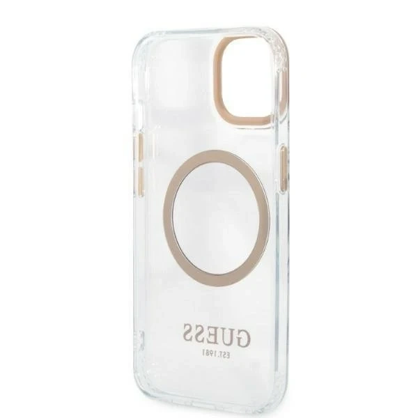 Etui Guess GUHMP13MHTRMD do Apple iPhone 13 6,1 "złoty/zlaté pevné puzdro Metal Outline Magsafe