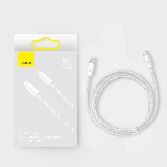 Baseus Dynamic Kabel USB Typ C - Lightning Power Delivery 20W 1m Biły (CALD000002)