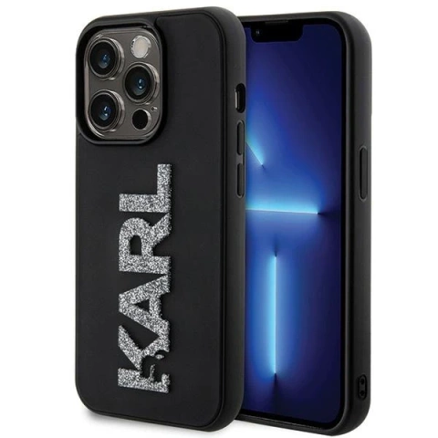 Etui Karl Lagerfeld KLHCP15L3DMBKCK do iPhone 15 Pro 6.1" czarny/black hardcase 3D Rubber Glitter Logo