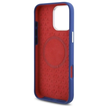 Puzdro Mercedes pre iPhone 16 Pro Max 6,9" tmavomodré pevné puzdro MagSafe Silicone Red Stripe